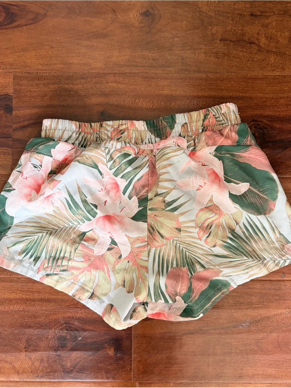 Old Navy Tropical Floral Drawstring Shorts - Pink & Green
